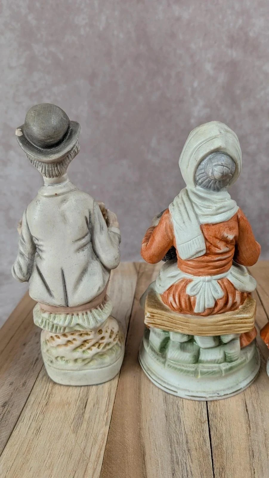Lot 4 statuettes vintage scène champêtre personnages décoratifs – photo 8